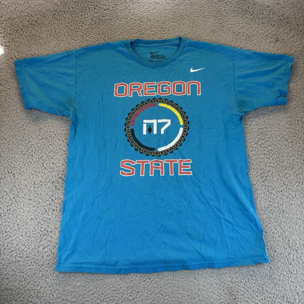 Nike N7 Oregon State Beavers‎ T Shirt Light Blue Rare Vintage Men's Size Large